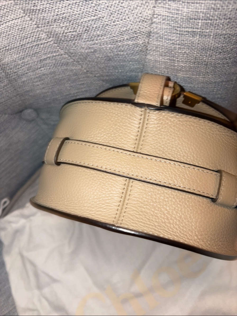 Chole Small Marcie Saddle Bag in Root Beigr - Picture 5 of 7